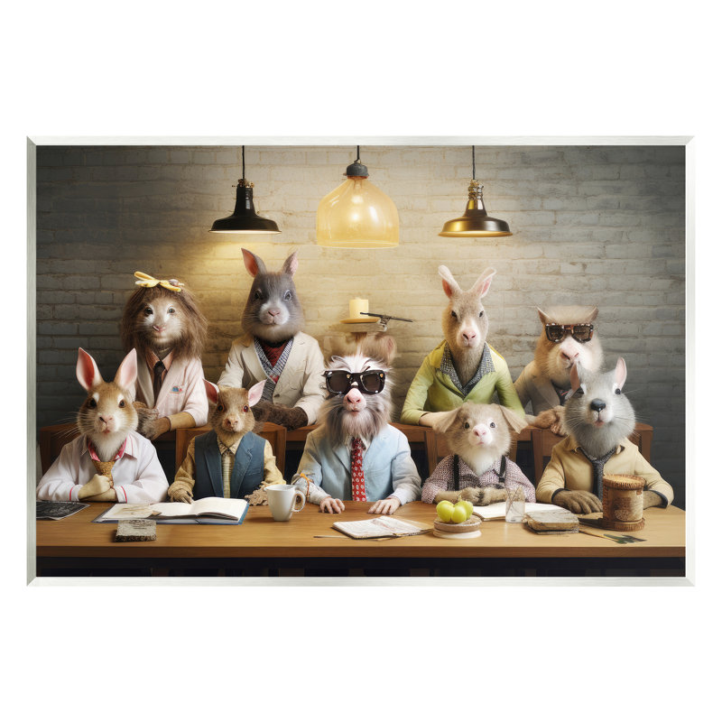 " Wild Animals At Table " by Lazar Studio, H 10 po x l 15 po x P 0,5 po