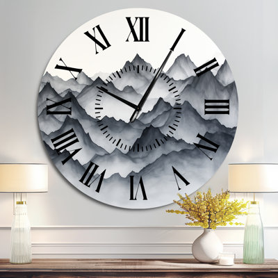 Canyon Mountain II - Southwestern Round Metal Wall Clock