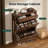 Shoe Storage Cabinet With 2 Flip Drawers & 2 Drawers, Freestanding Organizer With Wood Legs For Entryway, Narrow Shoe Rack Cabinet-1119025400