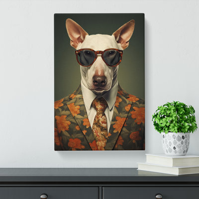 English Bull Terrier Digital Art No.2 - Wrapped Canvas