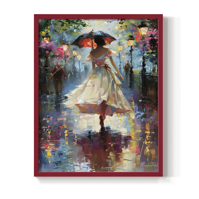 «WOMEN Series DCCDX», reproduction encadrée - bois massif, 11" H x 9" W, Rouge