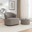 Fauteuil pivotant rembourré en polyester de 33 po de large Armelda-512362523