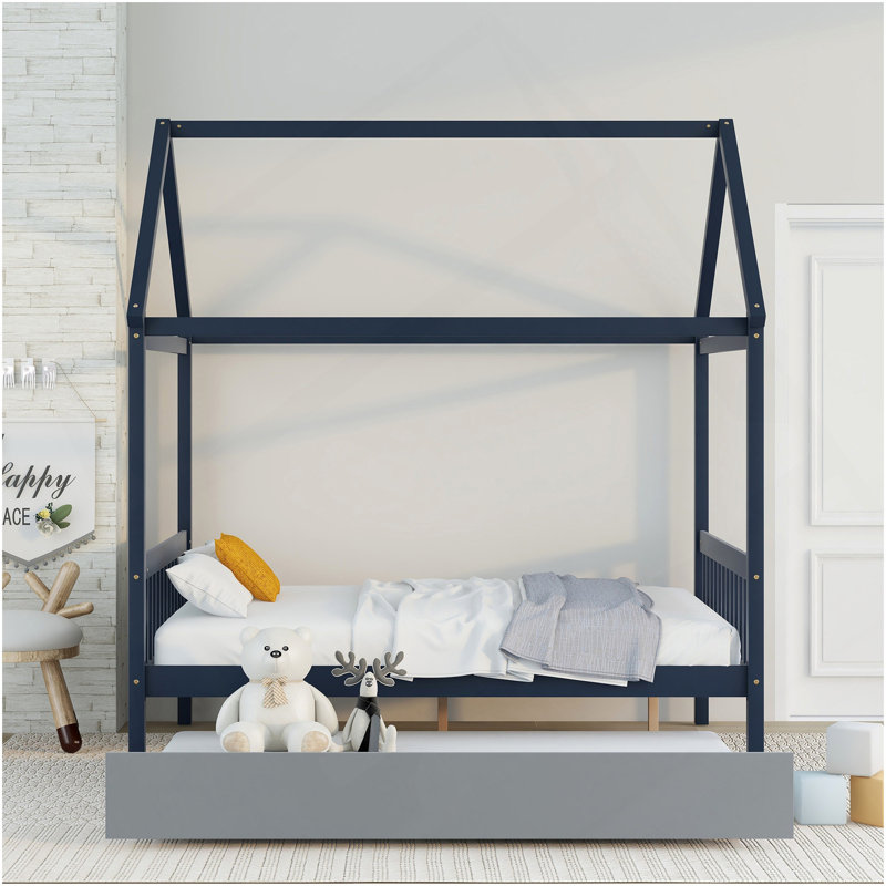 Lit double gigogne bleu marine