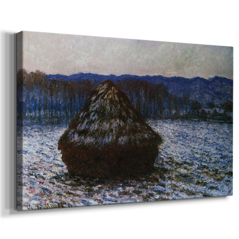 Haystacks [2] by Monet-Gallery Wrapped Canvas, 12" H x 18" W