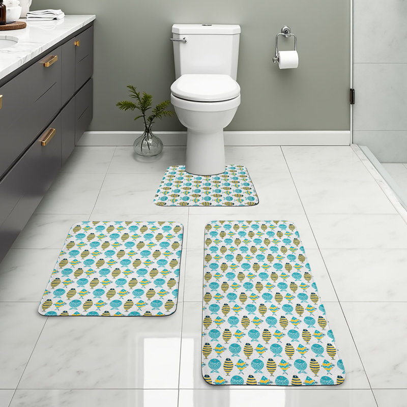  Ensemble de tapis de salle de bain scandinaves 3 pièces U
