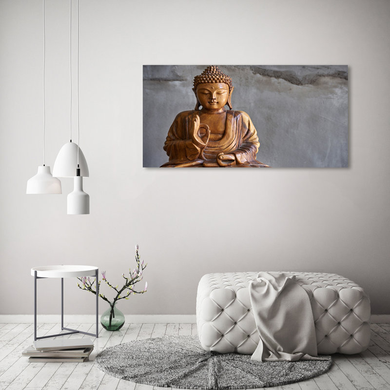 Wooden Buddha - Wrapped Canvas Print