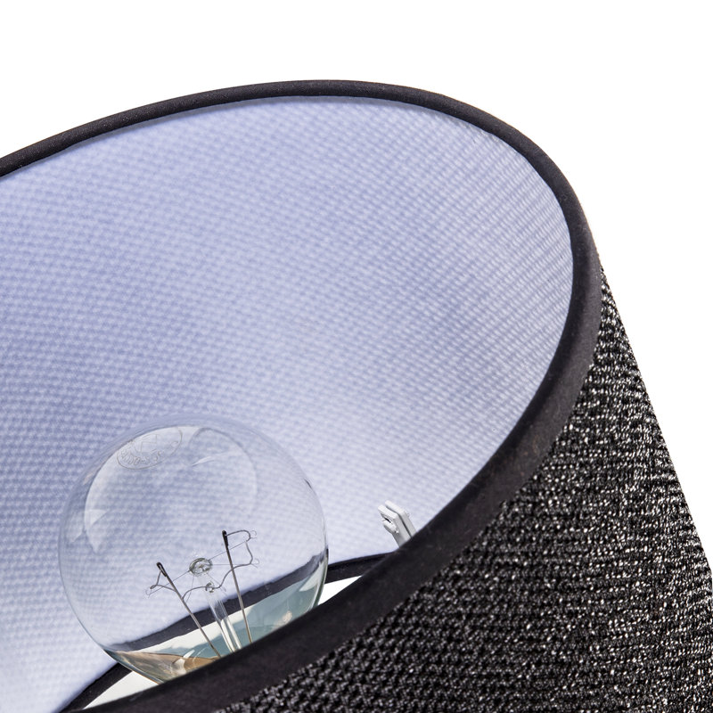 Modern And Designer Mini Diamond Black Glitter Fabric Lamp Shade By , Black