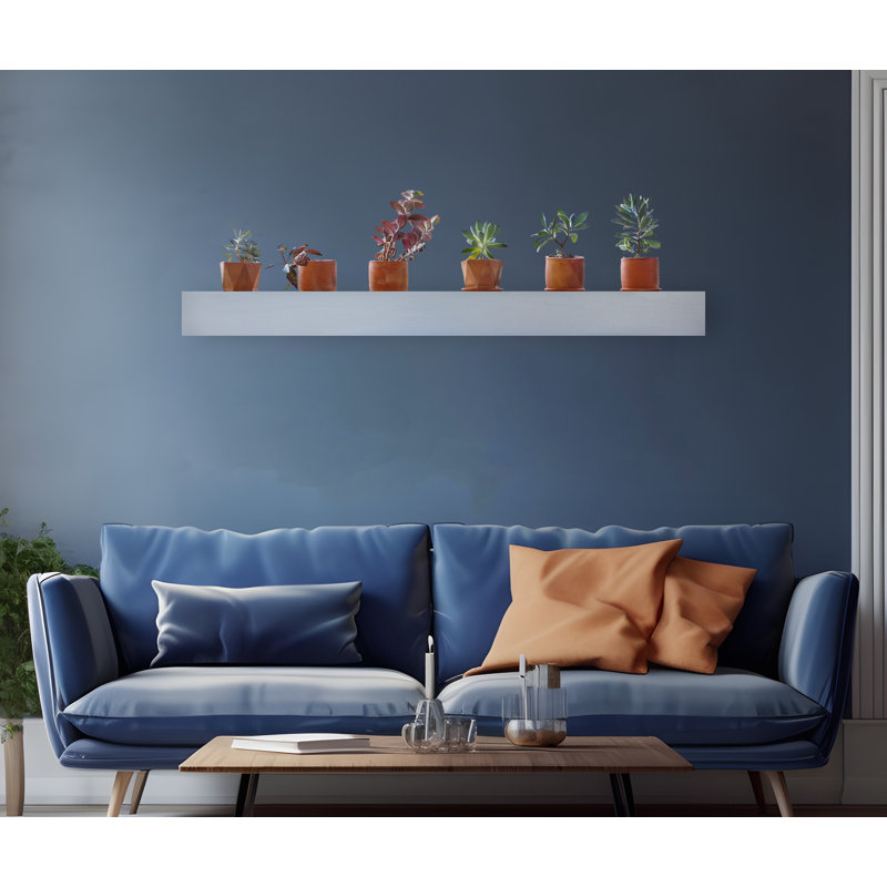 Rayons flottants avec support en métal Rayne, Gris, H 6 po x l 61 po x P 4 po