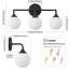 Luminaire de salle de bain à 3 lumières à intensité variable avec abat-jour en verre blanc soufflé à la main-133329467