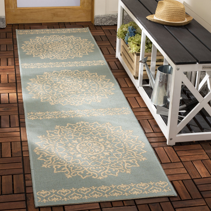 Tapis d'intérieur / extérieur à fleurs Frankee Performance, Tapis de couloir 2 pi 2 po x 8 pi