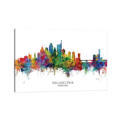 Philadelphia Pennsylvania Skyline by Michael Tompsett - Wrapped Canvas Graphic Art