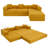 Boneless Modular Corduroy Reversible Sectional Sofa - 5-in-1 Convertible Sleeper, No-Assembly Grand King Bed-55331183