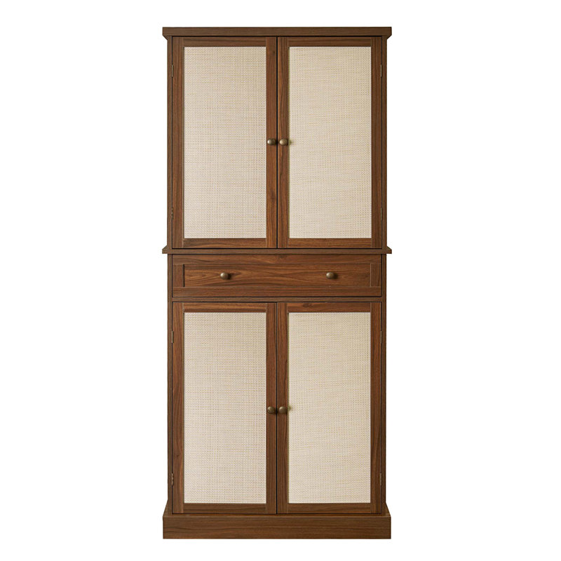 Armoire à 4 portes avec 1 tiroir, avec 4 tablettes intérieures réglables, armoire de rangement pour la chambre à coucher