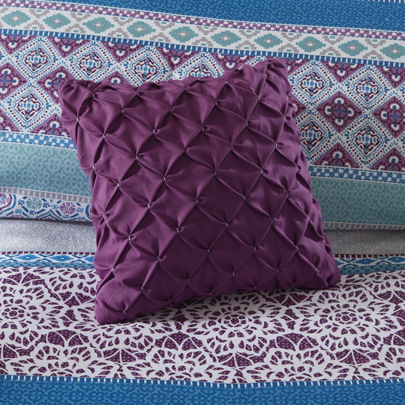 Purple Boho Reversible Microfiber Twin Comforter Set