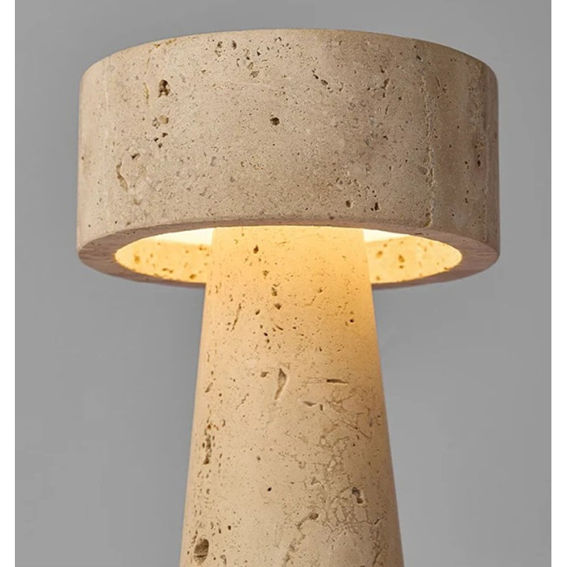 Luxury Travertine Stone Bedside Table Lamp