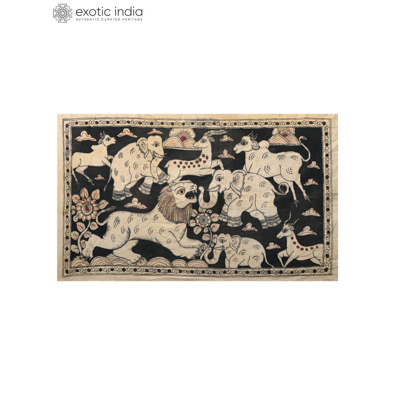 Bête à l'état sauvage | Kalamkari, peinture sur coton