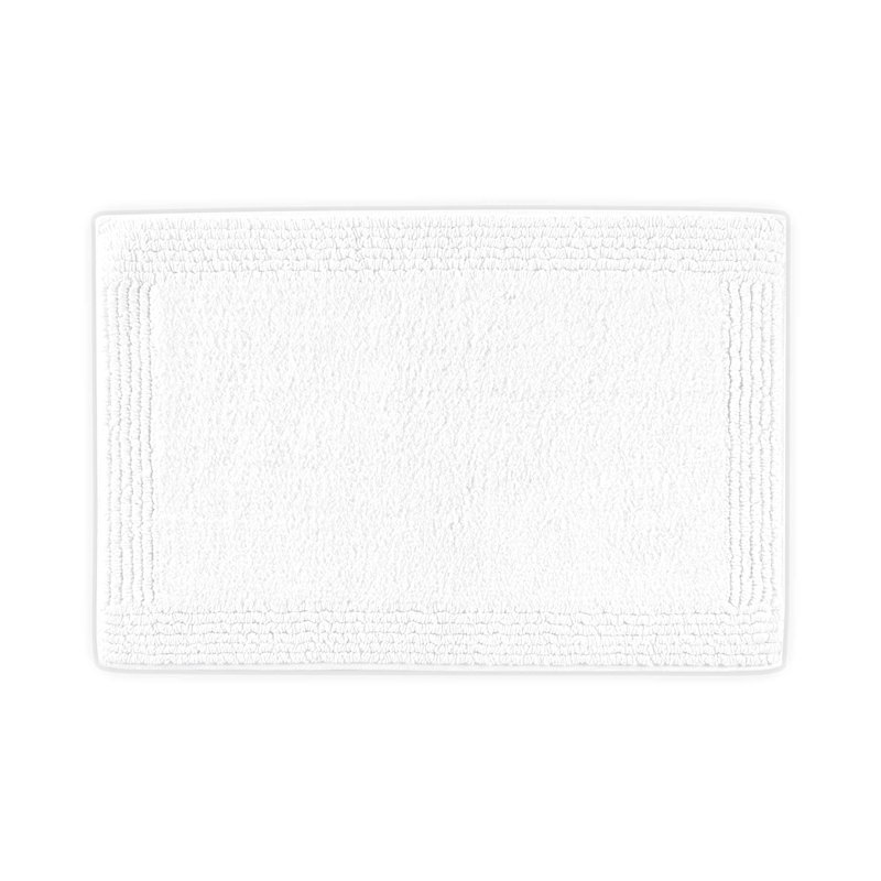 Tapis pour salle de bain réversible 100% coton 3000 g / m² blanc 20 x 30 po - et dense, lavable à la machine, option antidérapante Confort supérieur recommandé