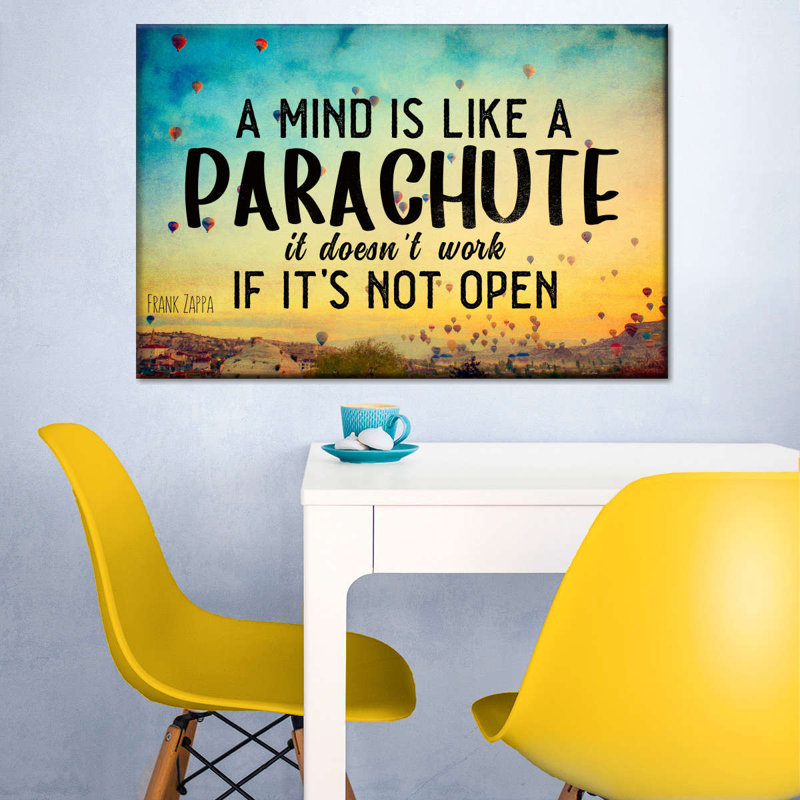 «Mind Quote», art textuel sur toile tendue, H 8 po x l 12 po x P 1 po