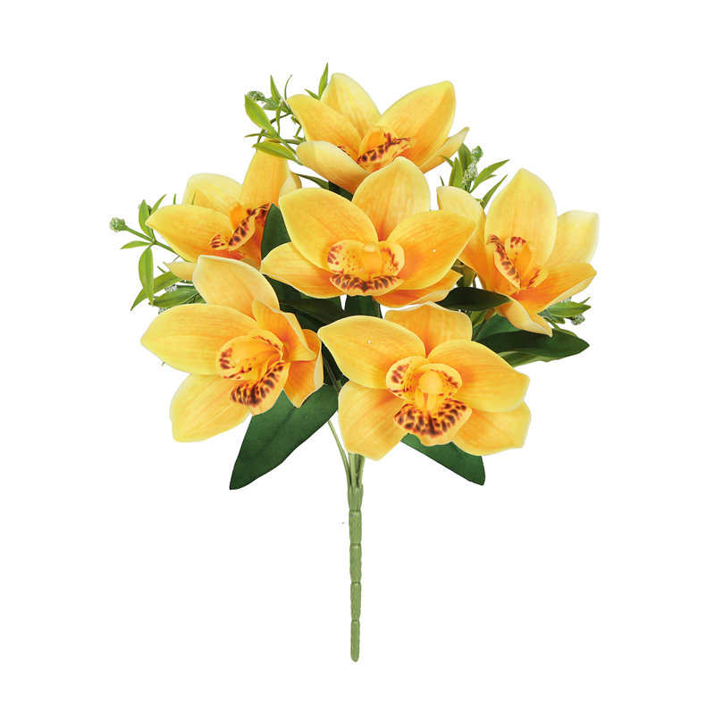 Arrangement de tiges d'orchidées, de buissons et de jets, Jaune