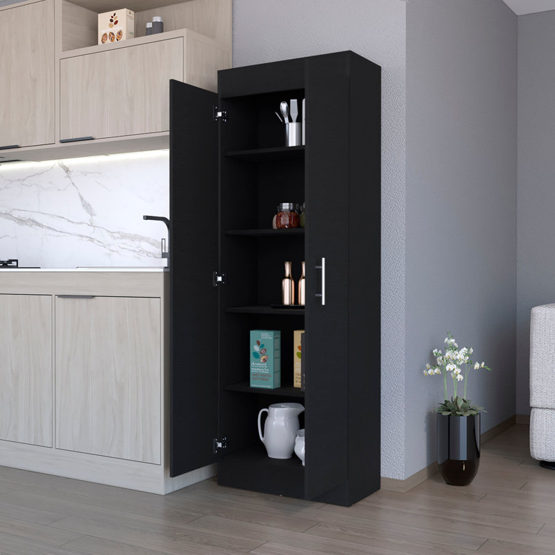Armoire Jessamie, Noir satiné