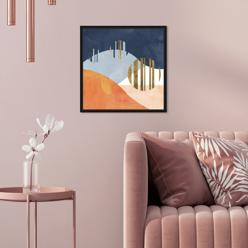 «Abstract Landscape The Desert Night Geometric», reproduction d'impression sur toile, H 20 po x l 20 po x 1,5 po