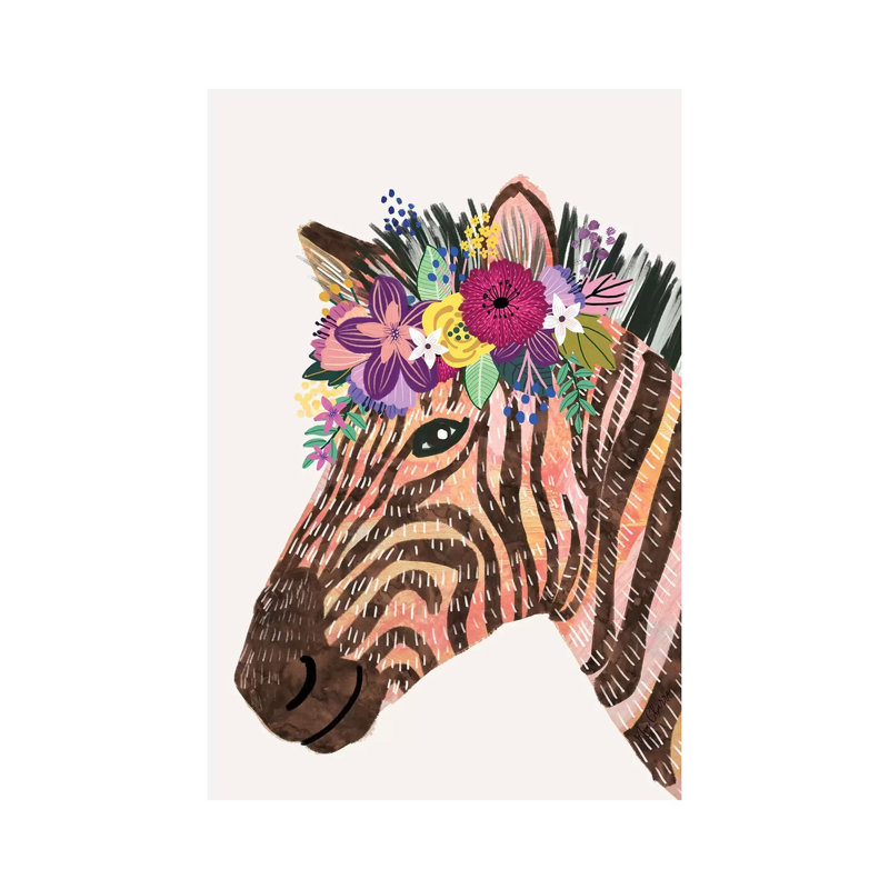 Zebra by Mia Charro - Wrapped Canvas Gallery-Wrapped Canvas Giclée, 152.5 cm H x 101.5 cm W