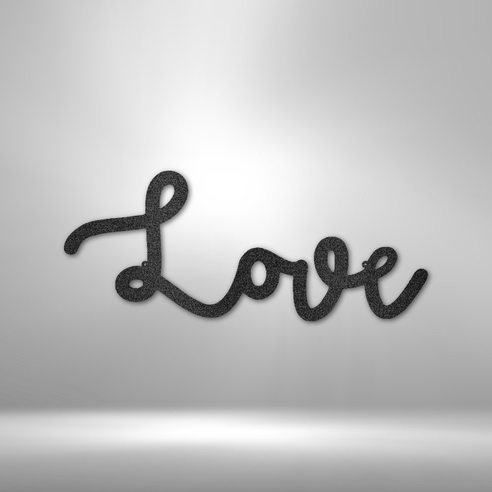 Latitude Run® Love Script Steel Sign Wall Decor | Wayfair