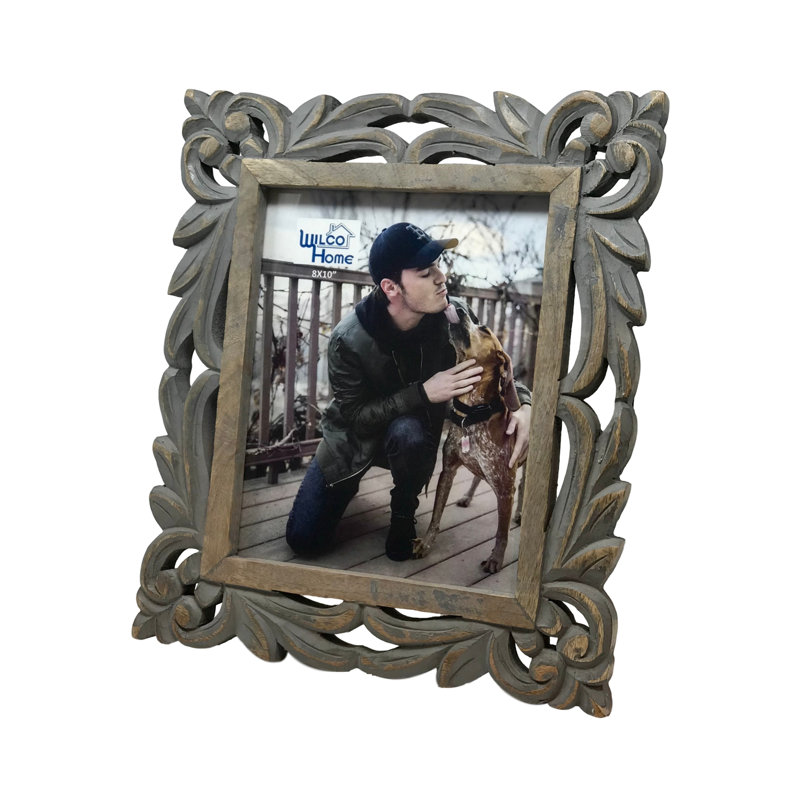 Brown Wood Embossed Picture Frame, 8" x 10"