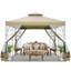 Pavillon de jardin en métal 10 x 10 pi, auvent de tente d'extérieur pour cour arrière avec filet-99603596