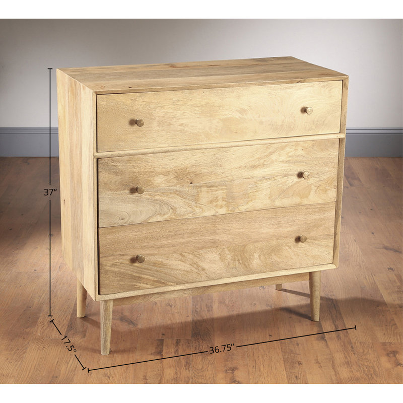 Commode décorative 3 tiroirs Mid-Century