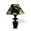 Petite lampe de table moderne en bois massif noir et métal avec abat-jour en lin pour le salon de la chambre à coucher, ampoule incluse