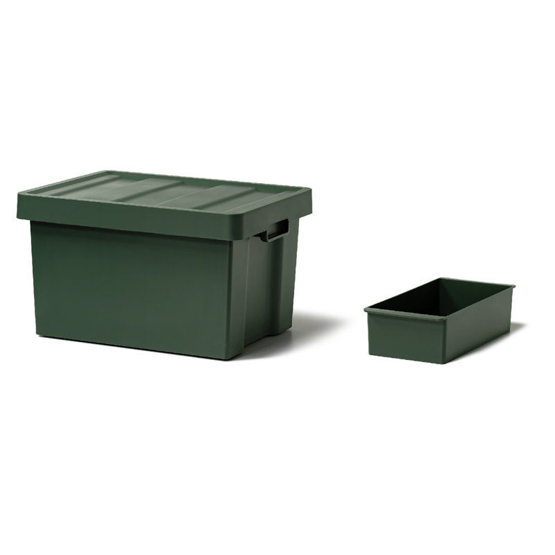 Boîte de rangement en plastique ike-it, H 10,28 po x l 13,15 po x P 17,13 po, Vert