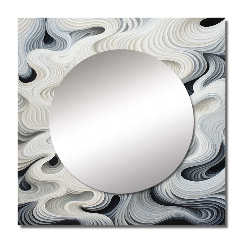 Getts - Grand miroir carré Op Art, 23 po x 23 po