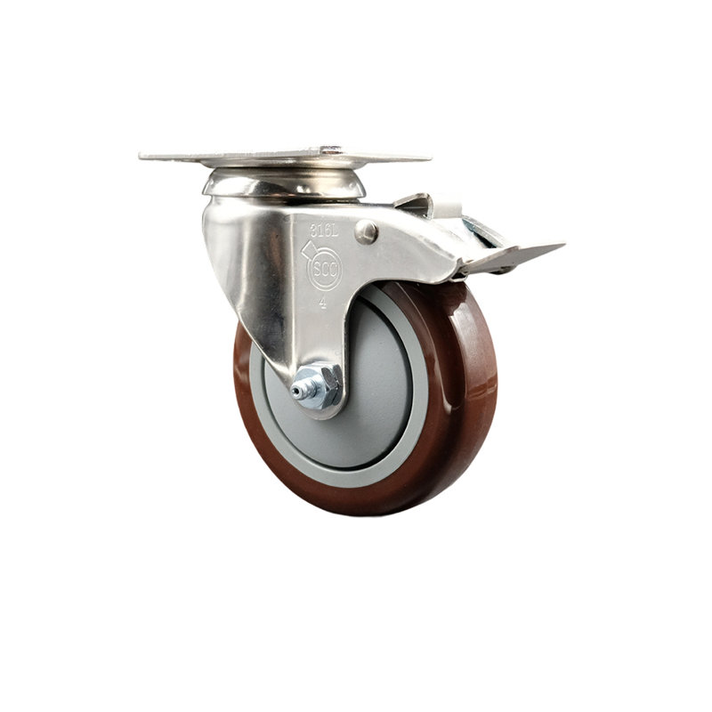 Roulettes en polyuréthane, Marron