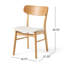 Ensemble de table de salle à manger 5 pièces avec une table à structure en bois massif et 4 chaises rembourrées en bois massif pour la salle à manger, chêne blanc; beige clair