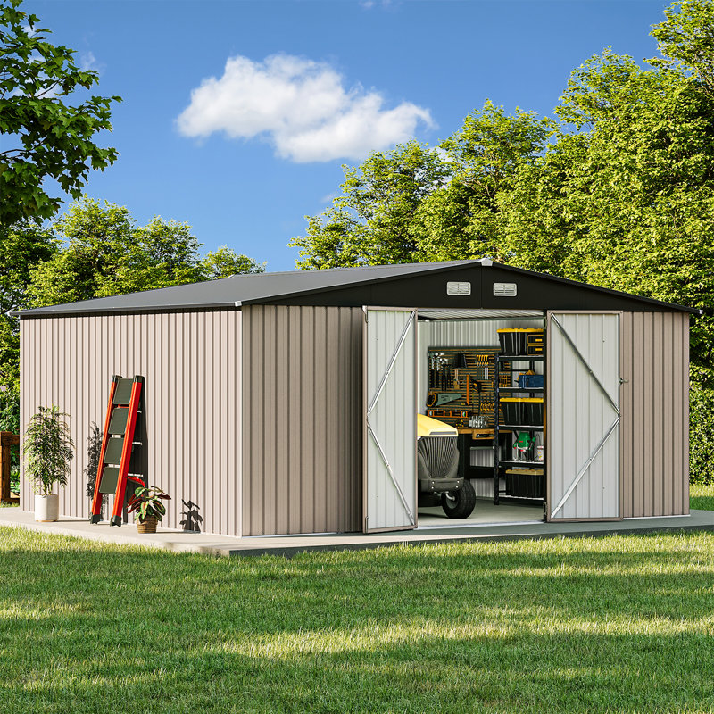14 Ft. W X 12 Ft. D Outdoor Metal Storage Shed
