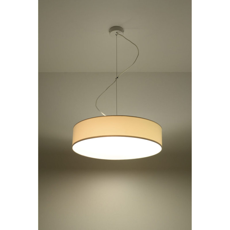 Brescia 3 - Light White Drum Pendant, White