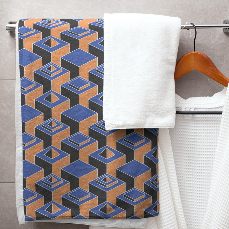 Jordao Bath Towel, Blue/Orange