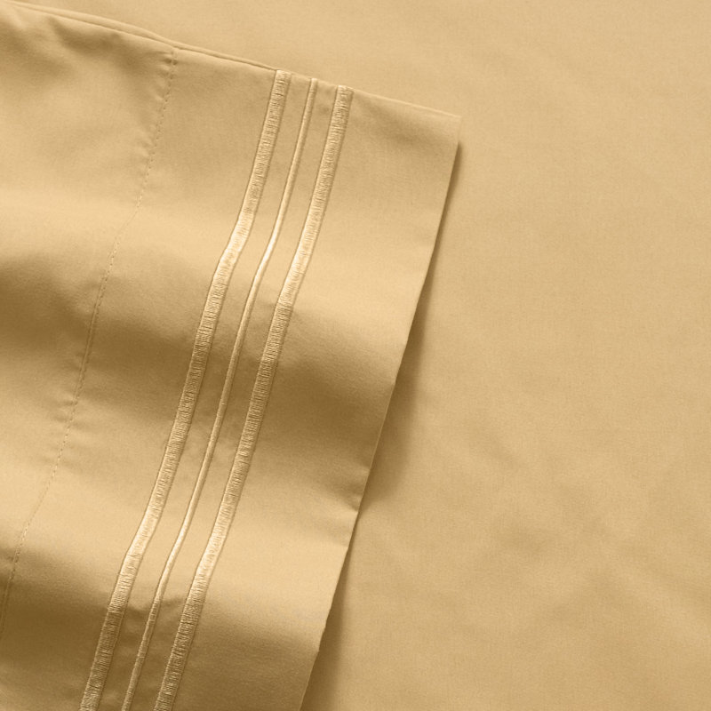 Luxurious Classic Soft Solid 1800 Series Microfiber Sheet Set, Various Colors and Sizes, Camel, Queen
