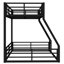 Lit superposé simple au-dessus de grand lit simple en métal TG, sécuritaire pour les plus jeunes, style polyvalent noir au look robuste et minimaliste, réduisant le bruit-1774075688