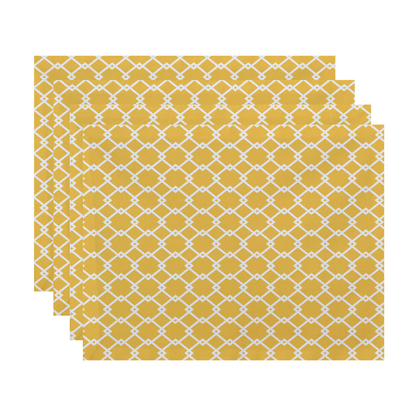 Link Lock Polyester Geometric Rectangle Placemat, Yellow