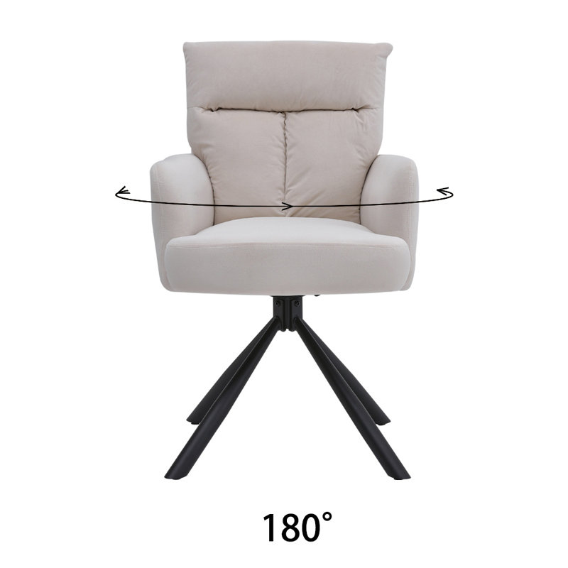Frosted Velvet Chair Swivel, Beige
