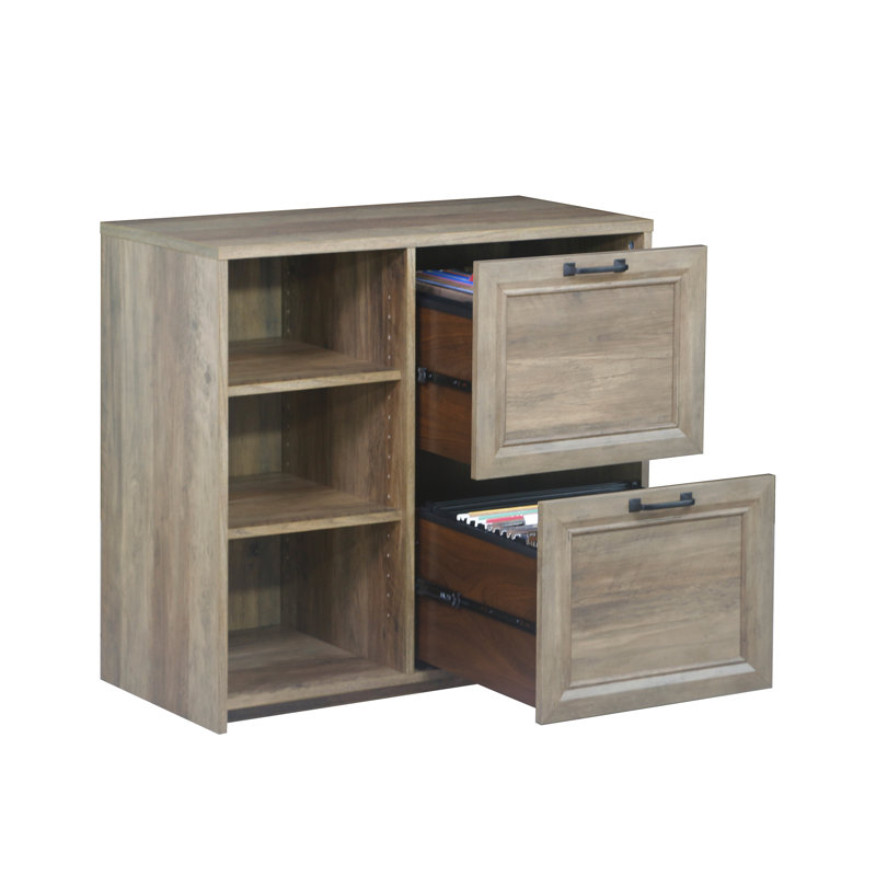 Buckie 31.5" W Manufactured Wood Soft-Close 2-Drawer Lateral Filing Cabinet, Rustic Oak