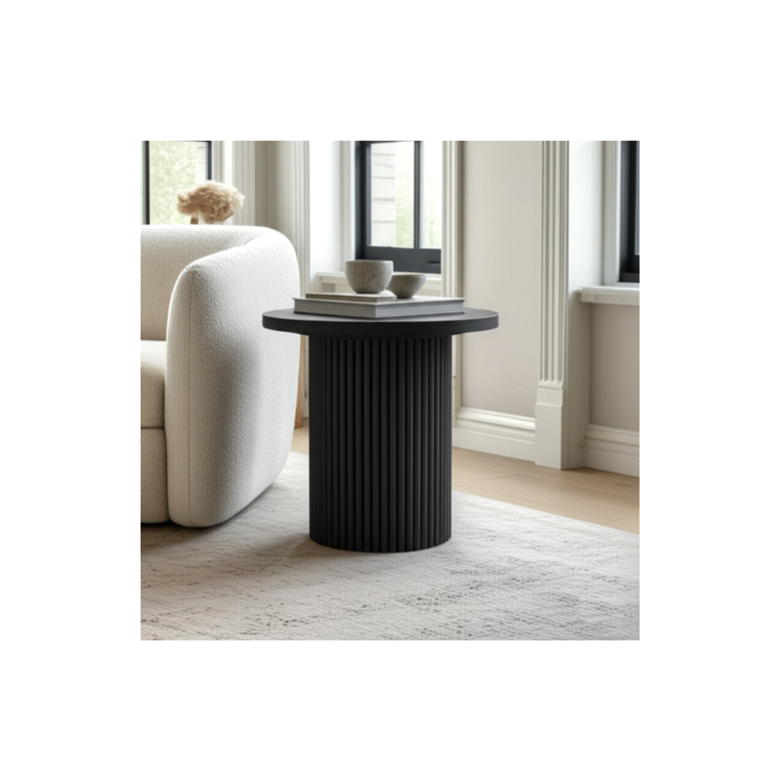 Fairmont Round End Table, Black
