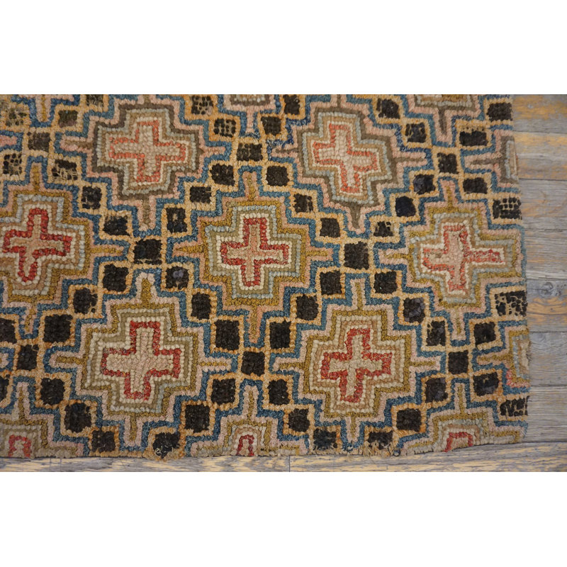 Petit tapis crocheté motif géométrique américain
