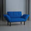 Causeuse en bleu - Coussin de futon peu encombrant pour les espaces de vie et de chambre à coucher. Conception à pieds hauts Facile à nettoyer en dessous. Diverses options de couleurs. À assembler avec le guide d'assemblage inclus.