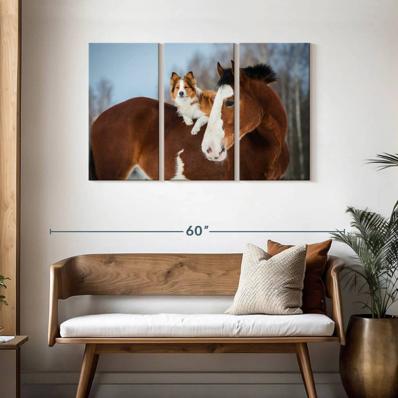Collie On Horse, 28" H x 45" W