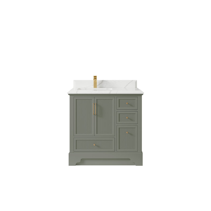 Ensemble de meuble-lavabo simple 36 po Colisa, Calacatta Laza