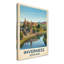Inverness, Scotland - Romantic Highlands Travel Poster: Castle on the River. Giclee Print on Wrapped Canvas. Wall Art, Home Decor - Cities & Towns, Scotland 1 Piece Wrapped Canvas Wall Art-324673784