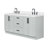  Kayleigh 73 Inch Double Rectangle Sink Bathroom Vanity with Pure White Quartz Countertop 1.5 Inch in Grey-921768374-921768362